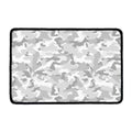 White Snow Camouflage Print Kitchen Mat
