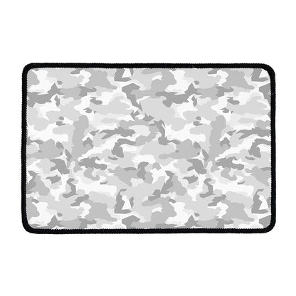 White Snow Camouflage Print Kitchen Mat