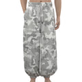 White Snow Camouflage Print Lantern Pants