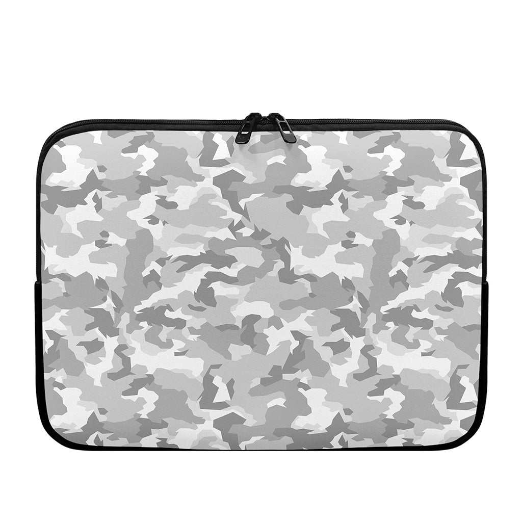White Snow Camouflage Print Laptop Sleeve