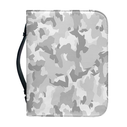 White Snow Camouflage Print Leather Bible Cover