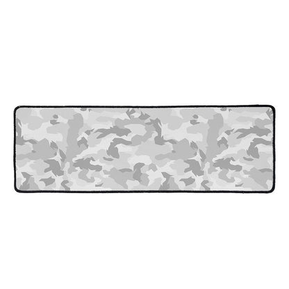 White Snow Camouflage Print Long Kitchen Mat