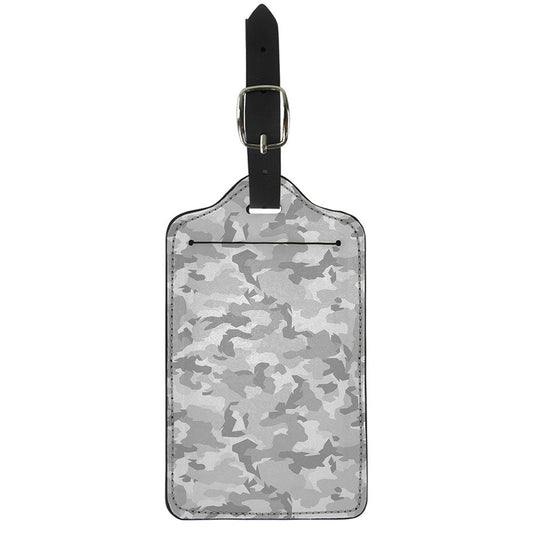White Snow Camouflage Print Luggage Tag