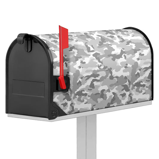 White Snow Camouflage Print Mailbox Cover