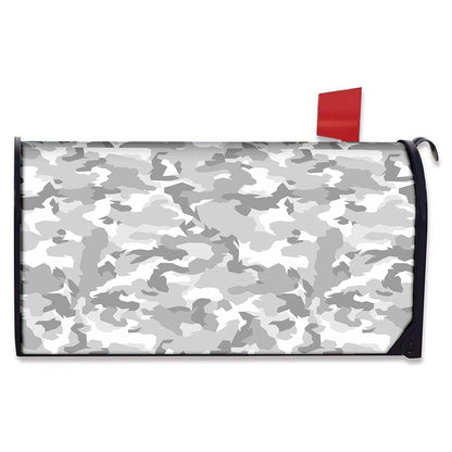 White Snow Camouflage Print Mailbox Cover