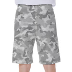 White Snow Camouflage Print Men's Beach Shorts