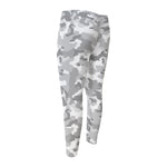 White Snow Camouflage Print Men's Compression Pants
