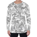 White Snow Camouflage Print Men's Long Sleeve T-Shirt