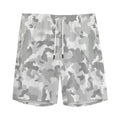 White Snow Camouflage Print Men's Athletic Shorts