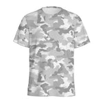 White Snow Camouflage Print Men's Sports T-Shirt