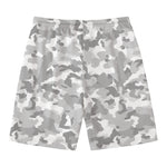 White Snow Camouflage Print Men's Swim Trunks