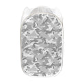 White Snow Camouflage Print Mesh Laundry Hamper