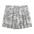 White Snow Camouflage Print Mesh Shorts