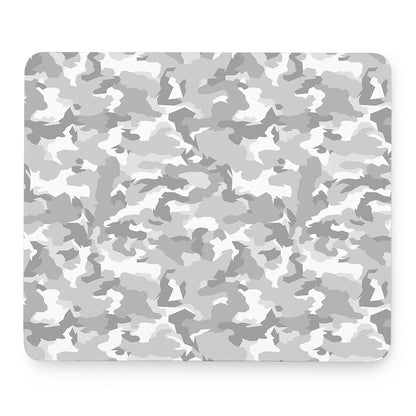 White Snow Camouflage Print Mouse Pad