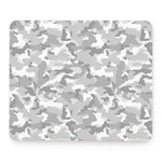 White Snow Camouflage Print Mouse Pad