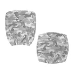White Snow Camouflage Print Office Chair Cover