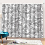 White Snow Camouflage Print Pencil Pleat Curtains