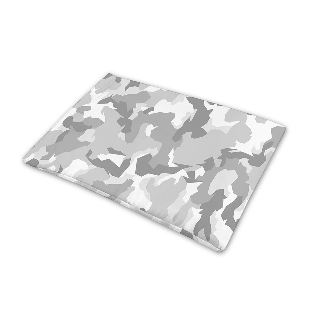 White Snow Camouflage Print Pet Cooling Mat Cover
