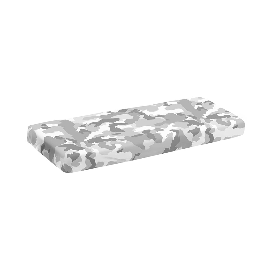 White Snow Camouflage Print Piano Keyboard Cover