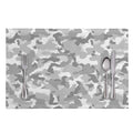 White Snow Camouflage Print Placemat