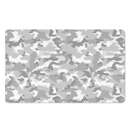 White Snow Camouflage Print Polyester Doormat