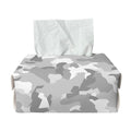 White Snow Camouflage Print Rectangle Tissue Box Cover