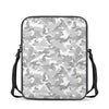 White Snow Camouflage Print Rectangular Crossbody Bag