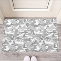 White Snow Camouflage Print Rubber Doormat