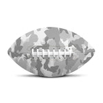 White Snow Camouflage Print Rugby Ball
