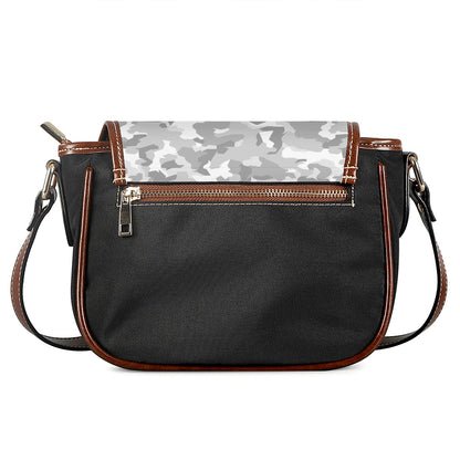 White Snow Camouflage Print Saddle Bag