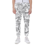 White Snow Camouflage Print Scuba Joggers