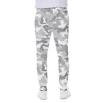 White Snow Camouflage Print Scuba Joggers