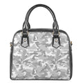 White Snow Camouflage Print Shoulder Handbag