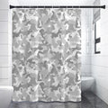 White Snow Camouflage Print Shower Curtain