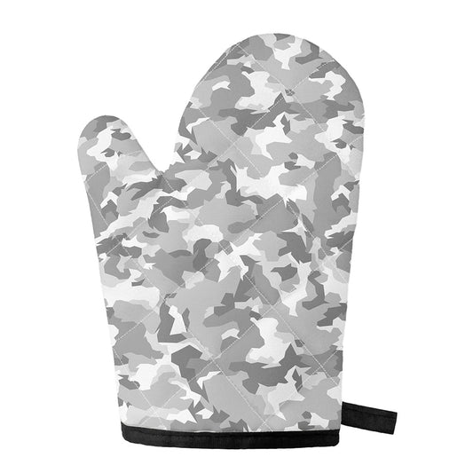 White Snow Camouflage Print Single Oven Mitt