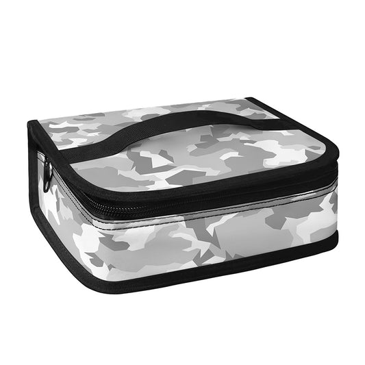 White Snow Camouflage Print Small Lunch Bag