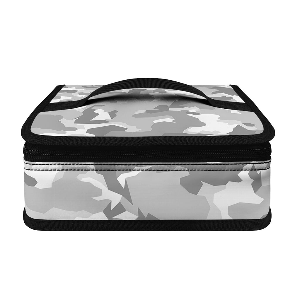 White Snow Camouflage Print Small Lunch Bag