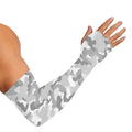 White Snow Camouflage Print Sun Protection Arm Sleeves