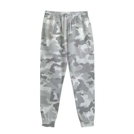White Snow Camouflage Print Sweatpants