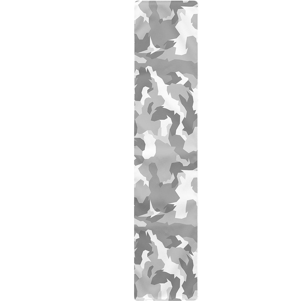 White Snow Camouflage Print Table Runner