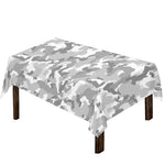 White Snow Camouflage Print Tablecloth