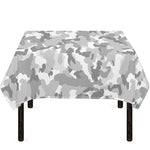 White Snow Camouflage Print Tablecloth
