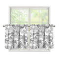 White Snow Camouflage Print Tier Curtains