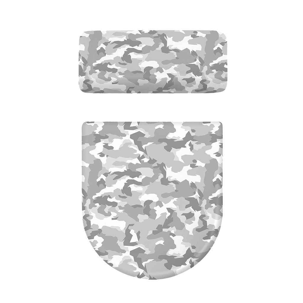 White Snow Camouflage Print Toilet Lid And Tank Cover Set