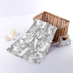 White Snow Camouflage Print Towel