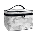 White Snow Camouflage Print Travel Makeup Bag