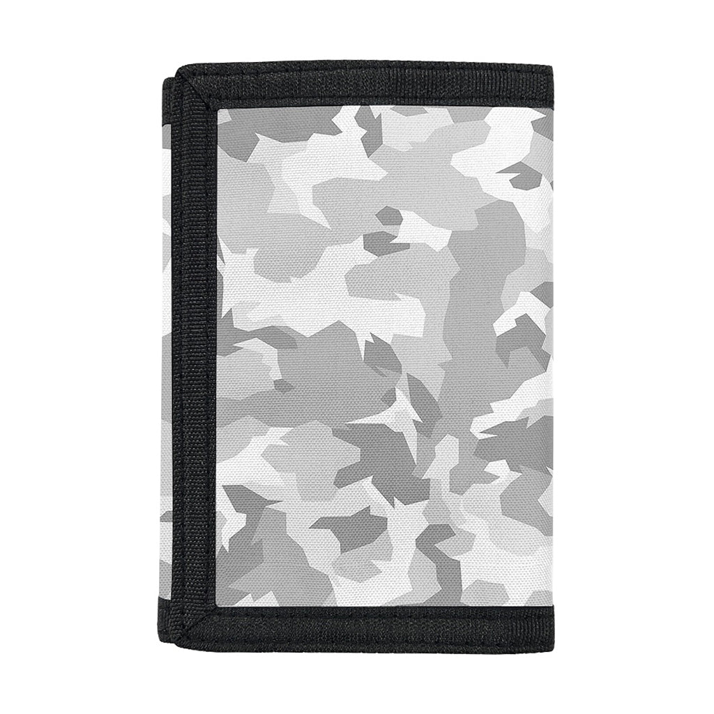White Snow Camouflage Print Trifold Wallet