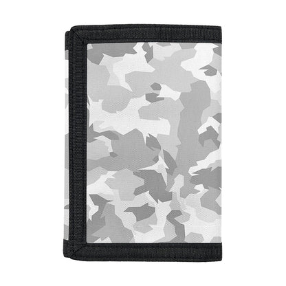 White Snow Camouflage Print Trifold Wallet