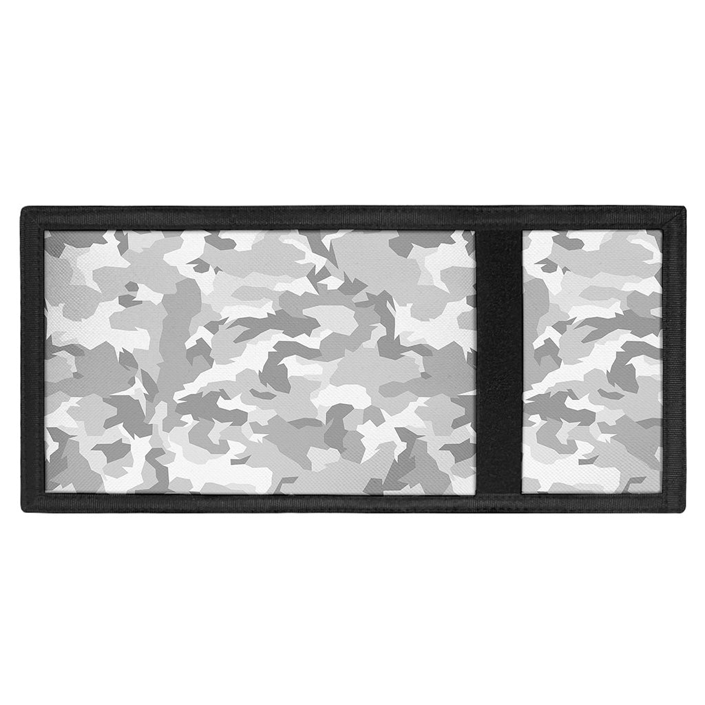 White Snow Camouflage Print Trifold Wallet