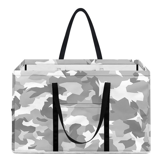 White Snow Camouflage Print Utility Tote Bag